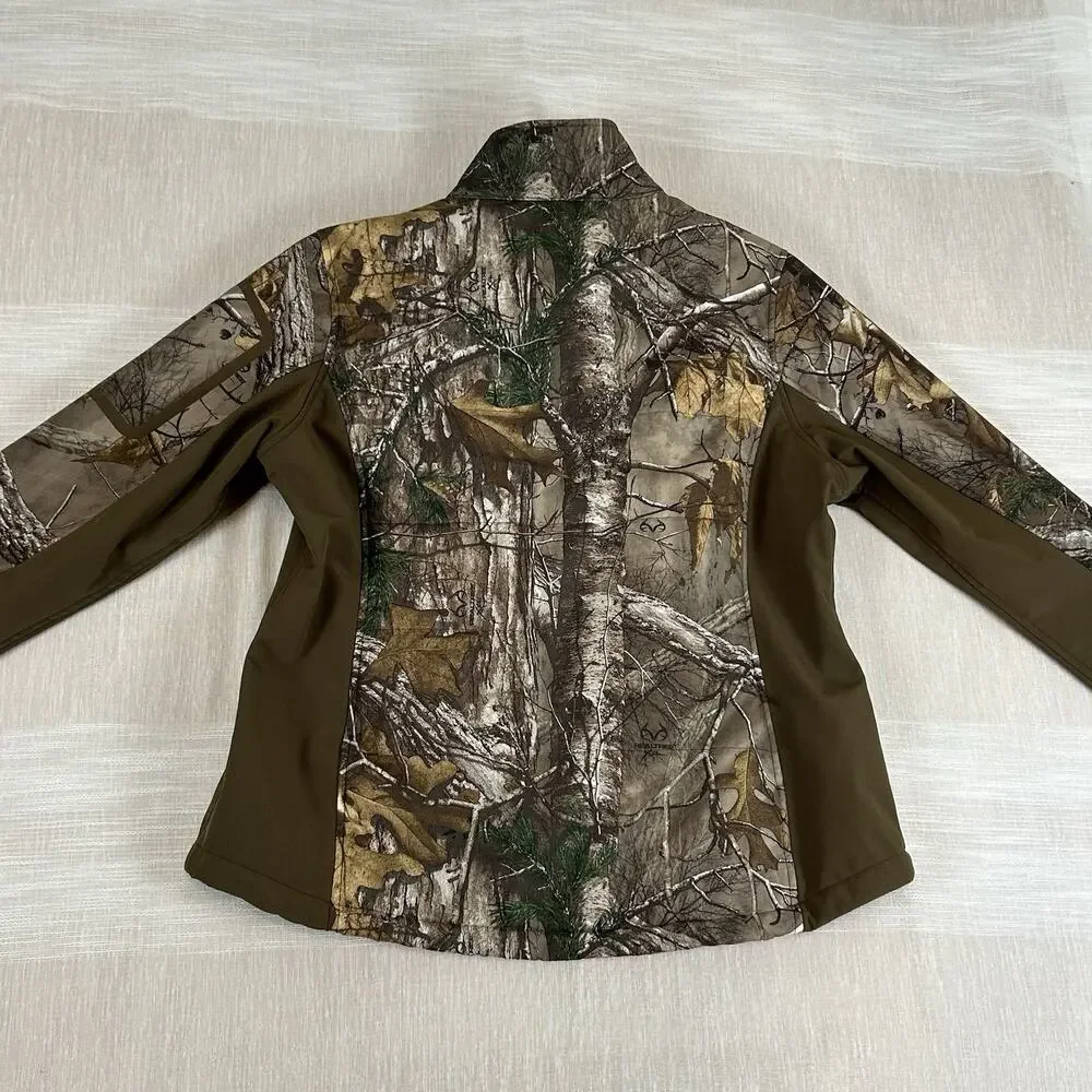 Realtree Xtra Women’s Size XL Full Zip Camo Hunting Jacket Red‎ Trim Coat